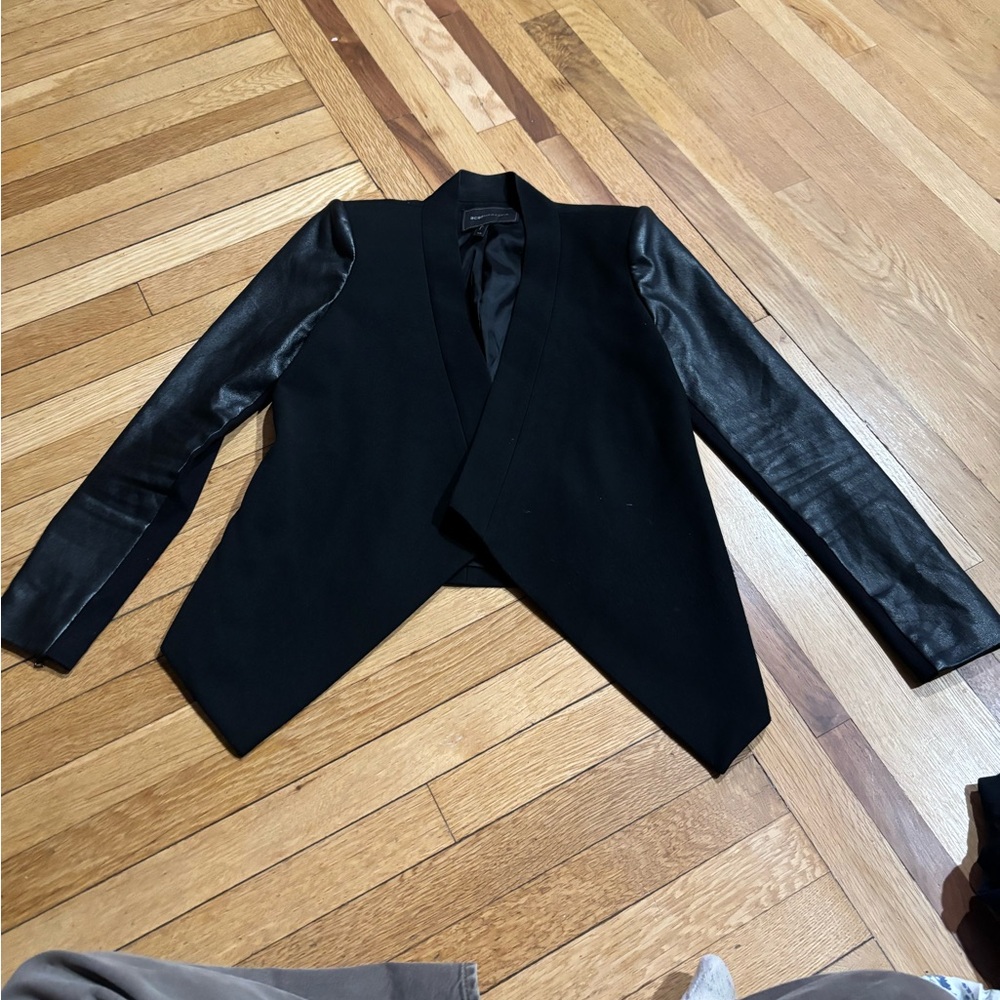 BCBGMaxAzria Black Blazer with Asymmetrical Closur, Women's